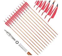 wolfman 12PCS SP500 Arrows Hybrid Carbon Shafts Fletched with 4" Real Turkey Feathers - Superior Control for Indoor & Outdoor Matches