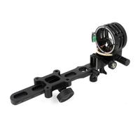 Wolfman 5 Pin Compound Bow Sight - 0.019'' Optical Fiber, CNC Aluminum Micro-Adjust, Universal for Left & Right Handed Archer (Long)