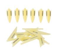 wolfman 50pcs 2/3/4 inch Arrow Vane Shield-shaped Transparent Rubber Feather Archery Fletching Bow Hunting Shooting Target Fletches (Yellow, 2 inches)