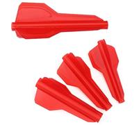 wolfman 6pcs TPU Arrow Vanes Archery One-piece Fletching for OD 4.2/6.0/7.6mm Shaft DIY Fletches Targeting Shooting Hunting Accessories (Transparent red, 4.2mm)