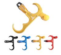 wolfman Archery 3-Finger Release Aid, 360° Rotatable Head Aluminum Alloy Bow Release, Ambidextrous Design for Left & Right Hand, Heavy Duty 100lbs-120lbs (Gold)