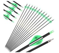 wolfman Archery 32" Pure Carbon Arrows 500 Spine Straightness +/-0.006” 6.2mm ID Shafts for Compound & Recurve Bows (12PCS)