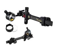 wolfman Archery Compound Bow Sight 0.019" Fiber Optic Micro Adjustable Single Pin Sight for Shooting Competition Hunting Aiming Tool TX9610 (6X Sight Set)