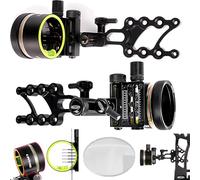 wolfman Archery Compound Bow Sight 5 Pin 0.019" Fiber Optics Micro Adjustment Bow Sight Hunting Sight with Sight Light for Right Hand & Left Hand Archery Accessories (6 inch sight + lens, 6x)