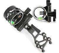 wolfman Archery Compound Bow Sight 5 Pin 0.019" Fiber Optics Micro Adjustment Bow Sight Hunting Sight with LED Sight Light for Right Hand and Left Hand Archery Accessories (6x, 6 inch sight + lens)