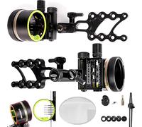 wolfman Archery Compound Bow Sight 5 Pin 0.019" Fiber Optics Micro Adjustment Bow Sight Hunting Sight with Sight Light for Right Hand & Left Hand Archery Accessories (6 inch sight + set, 6x)