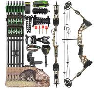 wolfman Archery Hunting Compound Bow Set 20-70lbs Draw Weight with Complete Accessories for Adults and Hunters (Camouflage, Right Hand)
