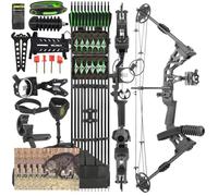 wolfman Archery Hunting Compound Bow Set 20-70lbs Draw Weight with Complete Accessories for Adults and Hunters (Black, Right Hand)