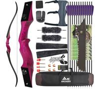 Wolfman Archery Recurve Bow Set 20lb Split Bow Detachable Left/Right Handed for Adults and Beginners for Range Training and Outdoor Hunting (Purple, bow set, Left Hand)