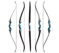 Wolfman Archery Recurve Bow Set 20lb Split Bow Detachable Left/Right Handed for Adults and Beginners for Range Training and Outdoor Hunting (Blue, only bow, Left Hand)