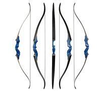 Wolfman Archery Recurve Bow Set 20lb Split Bow Detachable Left/Right Handed for Adults and Beginners for Range Training and Outdoor Hunting (Diamond Blue, only bow, Right Hand)