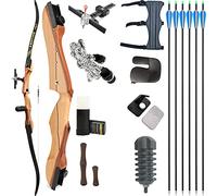 wolfman Archery Recurve Bow Set 66/68/70 Inch 12-40LBS Practice Bow Set Adult Hunting Bow for Archery Club Archery Hall Shooting Competitive Practice Right Handed(Black, 68"/30Lbs)