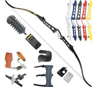 Wolfman Archery Recurve Bow Set - 66/68/70 Inch, 14-40 Lbs, Adult Practice & Competitive Bow, RH (Black, 66"/14Lbs)
