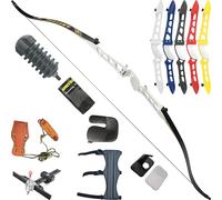 Wolfman Archery Recurve Bow Set - 66/68/70 Inch, 14-40 Lbs, Adult Practice & Competitive Bow, RH (White, 70"/22Lbs)