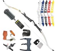 wolfman Archery Recurve Bow Set 66/68/70 Inches 14-40 Lbs Bow Set Adult Practice Bow Competitive Bow Hunting Bow for Archery Club Shooting Competition RH(Black, 66"/18Lbs)