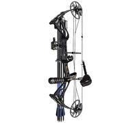 Wolfman Dragon X8 RTH Compound Bow Package for Adults and Teens, 18”-31” Draw Length, 0-60 Lbs Draw Weight, Up to IBO 310 Fps, Ambidextrous, No Bow Press Needed, Limbs Made in USA (Black)