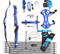 wolfman Recurve Bow Set Adult 20-40 Lbs ILF Bow Riser Archery Set Bow and Arrow Set Huntingbow Set Longbow Sportbow Right Hand Recurvebow for Outdoor Training Shooting Hunting (28Lbs, Blue)