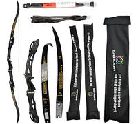 wolfman Recurve Bow Set Adult 66/68/70 Inch 14-44 Lbs Archery Hall ILF Competitive Bow and Arrow Set Competitive Bow Hunting Bow Set for Archery Club Shooting Practice RH (Black, 68"/44Lbs)