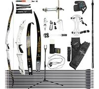 wolfman Recurve Bow Set Adult 66/68/70 Inch 14-44 Lbs Archery Hall ILF Competitive Bow and Arrow Set Competitive Bow Hunting Bow Set for Archery Club Shooting Practice RH (White Set, 66"/22Lbs)