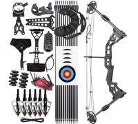 Wolfman RTH Compound Bow for Hunting & Target Practice - 20-70 LBS Adjustable, 24-30" Draw Length, 320 FPS IBO - Complete Accessory Kit