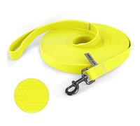 Wolfone 15m Yellow Heavy Duty Robust Training Dog Lead with Anti-Slip Handle，Waterproof Long dog Lead for Outdoor Activities