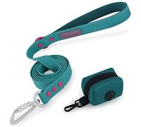 Wolfone Waterproof Personalized Dog Lead Leashes Comfort Handle Odor Proof Sturdy Durable Easy Clean Bright Color Contrast Series for Small Medium Large Dogs（Emerald Green Large）