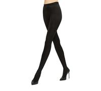 Wolford, Black Satin de Luxe Tights - Shiny Fabric - Classic Back Stitching - Maximum Elasticity - Soft Strap with Logo