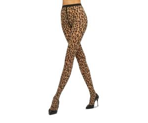 WOLFORD Josey Tights For Women, Fairly Light/Black, Large