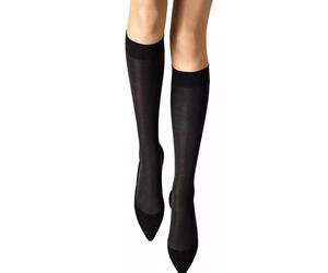 Wolford Knee High Black Velvet de Luxe 50 Knee Highs Socks Tights, Size Small.