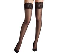 Wolford Women's Satin Touch 20 Stay-Up Lined 20 DEN Tights, Black (Nearly Black), Large (Manufacturer Size: L)