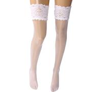 Wolford Women's Satin Touch 20 Stay-Up Tights, 20 DEN, Multicolour (White), Medium (Size: M)