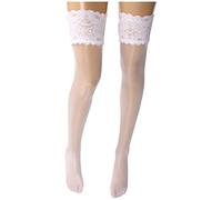 Wolford Women's Satin Touch 20 Stay-Up Tights, 20 DEN, Multicolour (White), Large (Size: L)