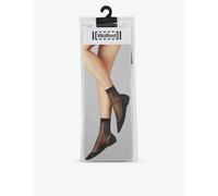 Wolford Womens Black Individual 10 Ankle Socks M