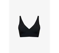 Wolford Womens Wolford Pure Skin V-Neck Stretch-Woven Bra Black 34C