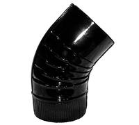 WOLFPACK LINEA PROFESIONAL - Black Vitrified Stove Elbow 150 mm. 45°.