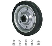 WOLFPACK LINEA PROFESIONAL Goam Black Industrial Wheel Without Axle 250mm