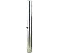 WOLFPACK LINEA PROFESIONAL Wolfpack 22010075 Galvanised Steel Tube, Ideal Wood Stoves, Fireplace, High Strength, Smoke Duct, Diameter 100 mm with Key