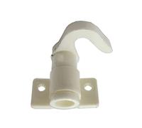 WOLFPACK White Plastic Bottom Falleba Rod Hook (1 Hook, 35 lbs Capacity, Modern Style, Wall Mount)