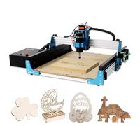WolfPawn CNC Router Machine 4040 pro All Metal 3 Axis with Steel Wheel Engraver Milling Machine 500W Fast Speed for Wood Metal Acrylic MDF Nylon Carving, Working Area 400X400X75mm