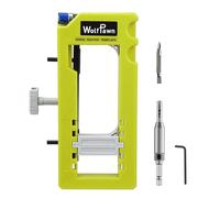 WolfPawn Door Hinge Jig, Door Hinge Router Template, Adjustable Door Mortise Jig Fits 3” to 5” Length and Square 1/4” Radius or 5/8” Radius Type Door Hinges (Green)