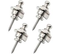 Wolfride 4PCS Guitar Strap Lock Buttons Silver Quick Release Guitar Strap Buttons