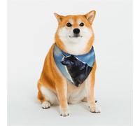 Wolfs Dog Bandanas Medium Adjustable Dog Scarf Triangle Bibs Double Reversible Kerchief Scarf Washable Daily Handkerchief for Medium Large Dog Puppy Cat Gift