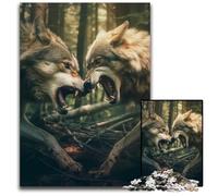 Wolfs Fighting JigsawPuzzle 1000 Pieces for Adults Jigsaw Puzzles Challenging Brain Teaser Relaxing Toy for Teenagers 1000 PCS(38x26cm)
