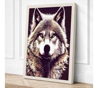 Wolf's Gaze Canvas Wall Art Print 36x24 Inch