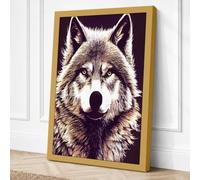 Wolf's Gaze Canvas Wall Art Print 36x24 Inch