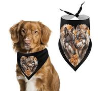 Wolfs In Love Dog Bandana Puppy Cat Scarfs Bibs Washable Triangle Kerchief Pet Gifts