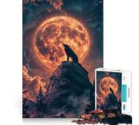 Wolfs Lunar Serenade Jigsaw 1000 Pieces for Adults Memory Fun Game Expert Cutting Craftsmanship Relaxing Indoor Group Activity (50x75cm)