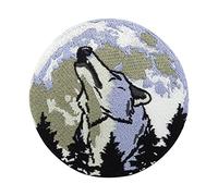 Wolf's Moon Iron-on Patch | Wolf Patch, Biker Iron on Patches, Moon Embroidery Patch, Wolves ironable Patch, Motorcycle Badges Finally Home
