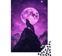 Wolf's Moonlit Howl-1 1000-Piece Puzzle for Adults, 38x26cm/1000pcs, for Quiet Downtime Without A Screen; Low-dust Pieces for A Tidier Table