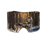 Wolfs Printed Sleeping Blindfold, Padded Ear Warmer Mask, Adjustable Head Wrap, for Deep Relaxation
